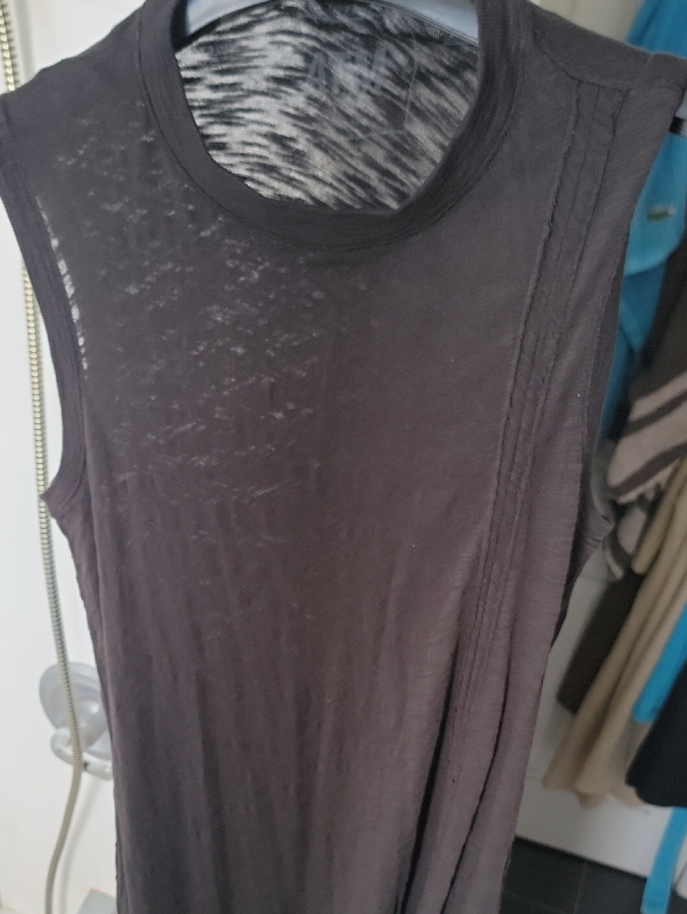 Atm Sleeveless Black Women's Tank Top Long Dress
